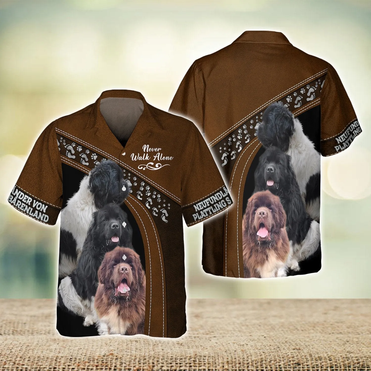 Neufundländer von Plattling s Bärenland Love Never Walk Alone 3D Full Print Shirts, Shirt For Dog Lovers, Dog Memorial Gifts for loss of Dog