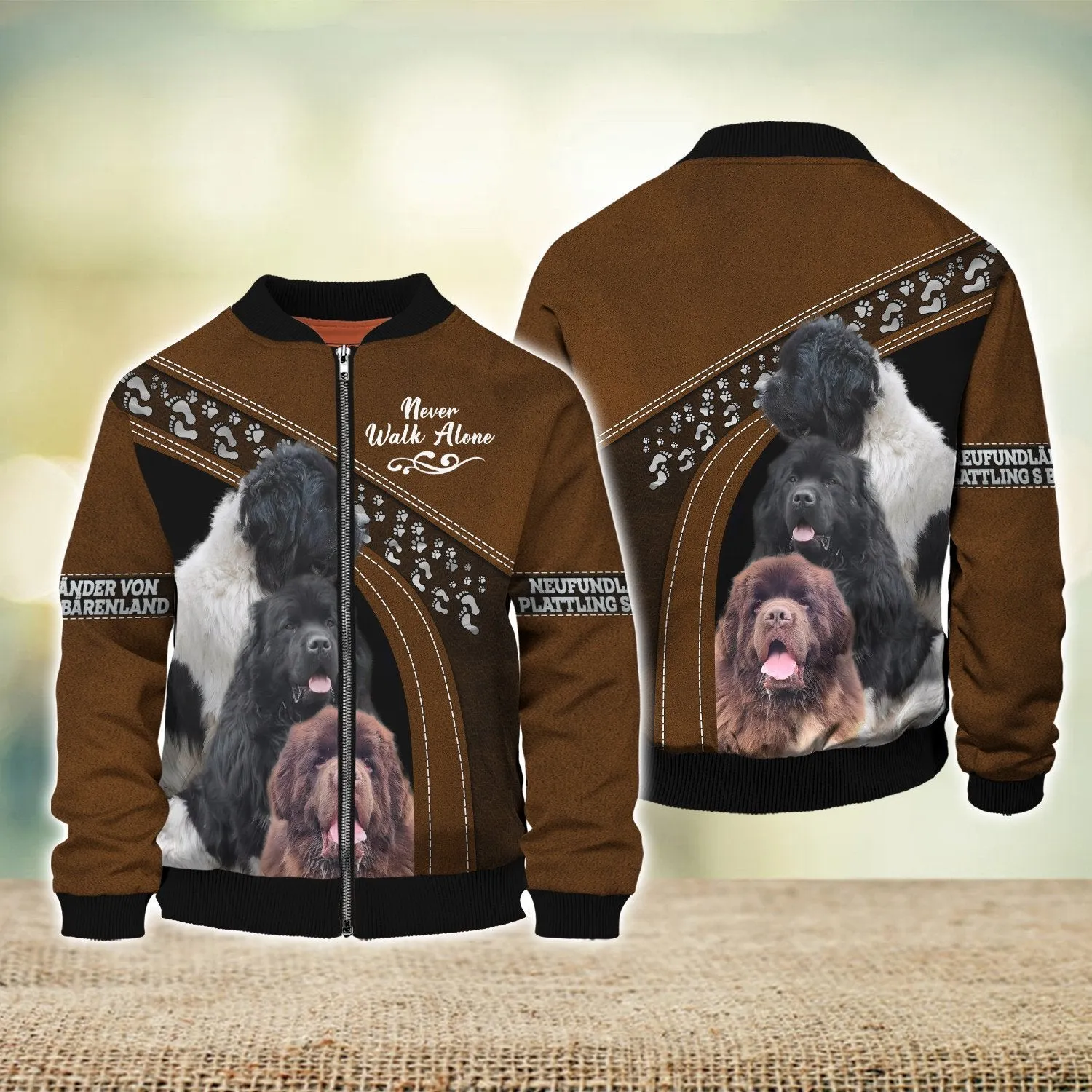 Neufundländer von Plattling s Bärenland Love Never Walk Alone 3D Full Print Shirts, Shirt For Dog Lovers, Dog Memorial Gifts for loss of Dog
