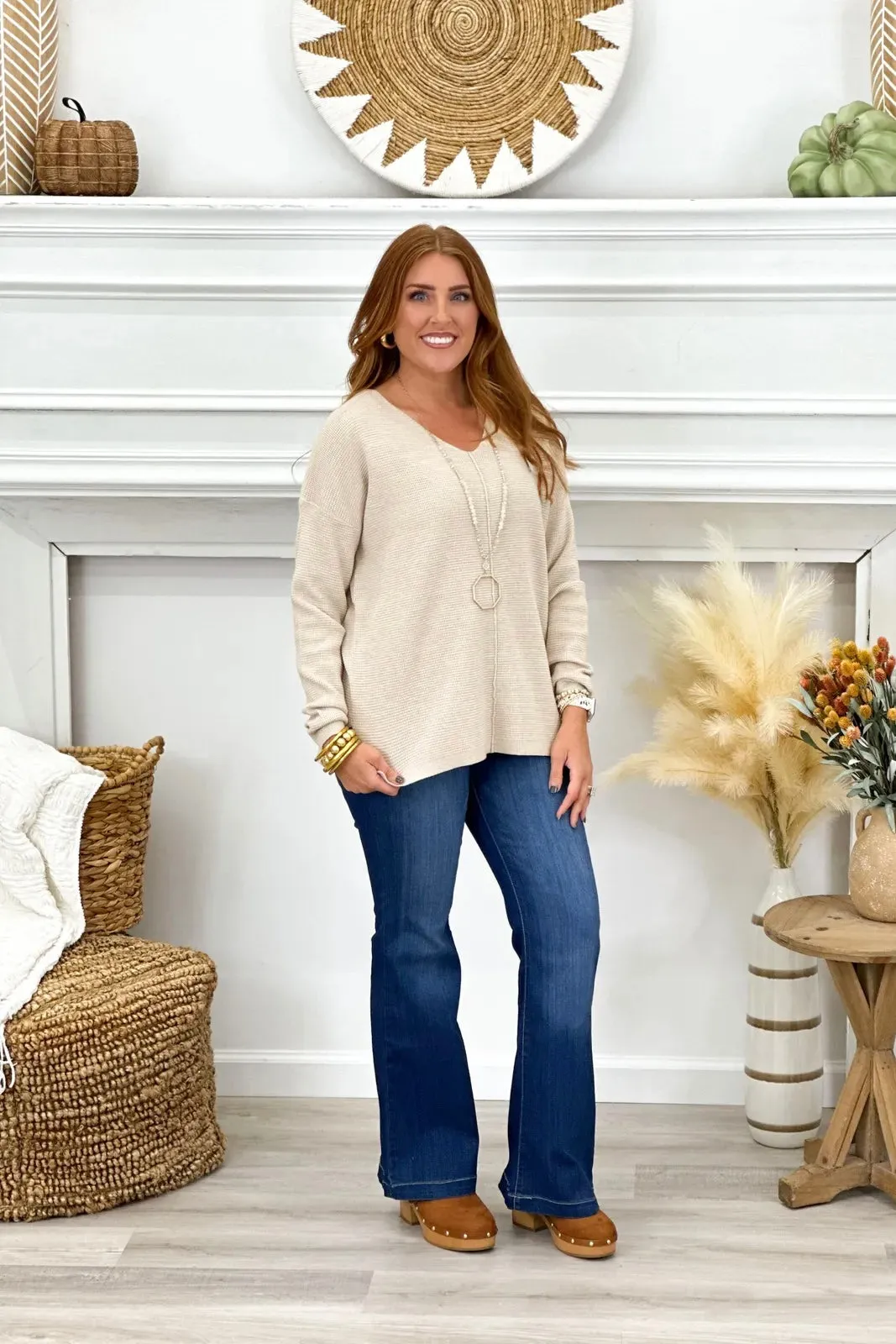 Oatmeal Mini Waffle Sweater