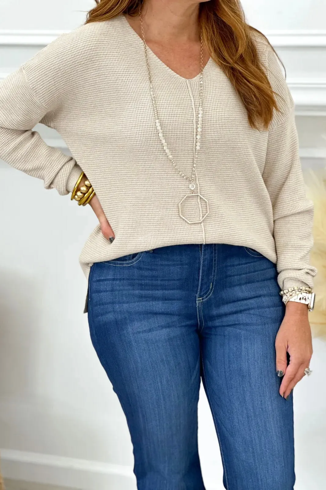 Oatmeal Mini Waffle Sweater
