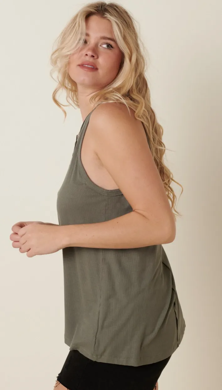 Olive Halter Knit Top