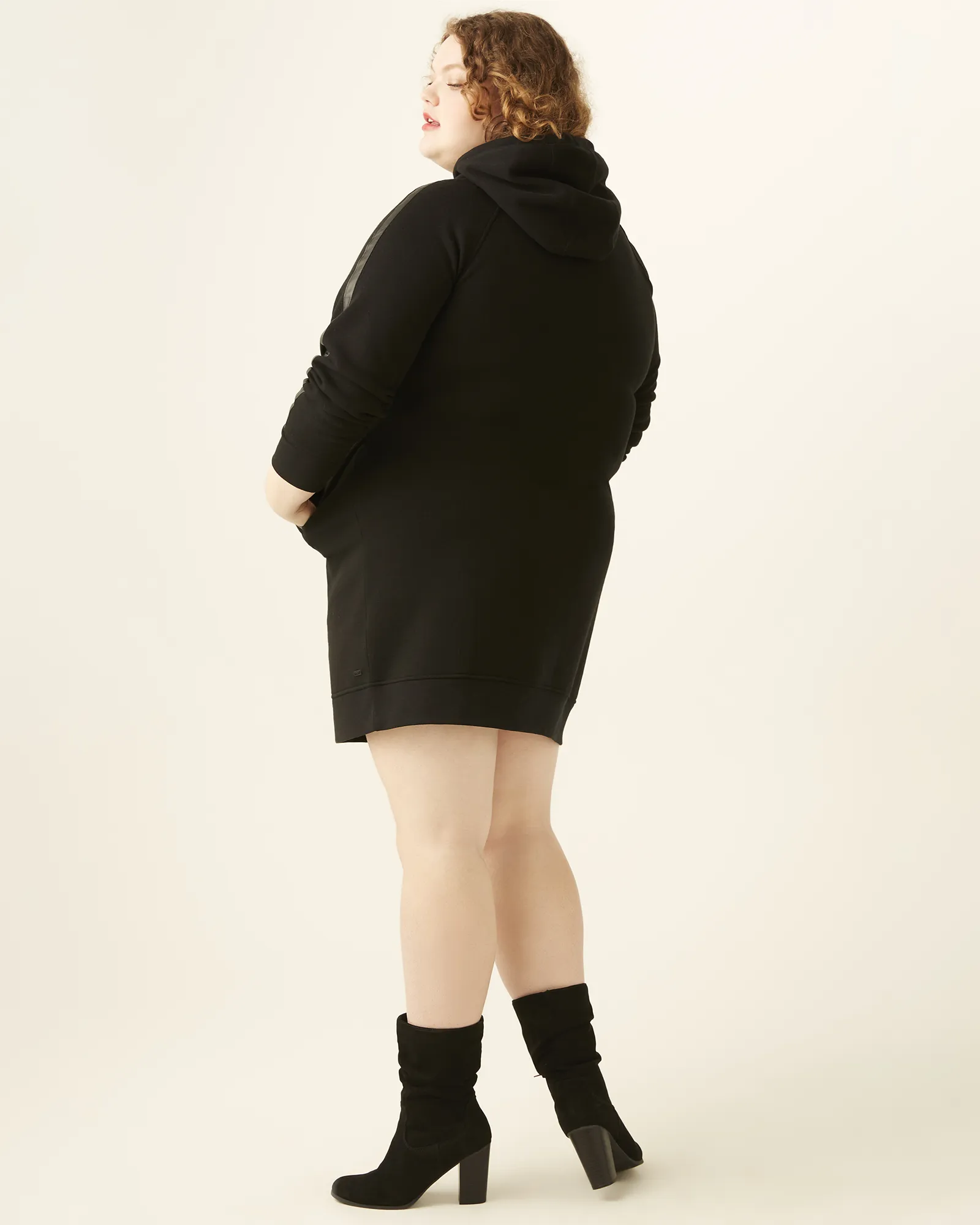 Olivia Fleece Sweatshirt Dress | Black