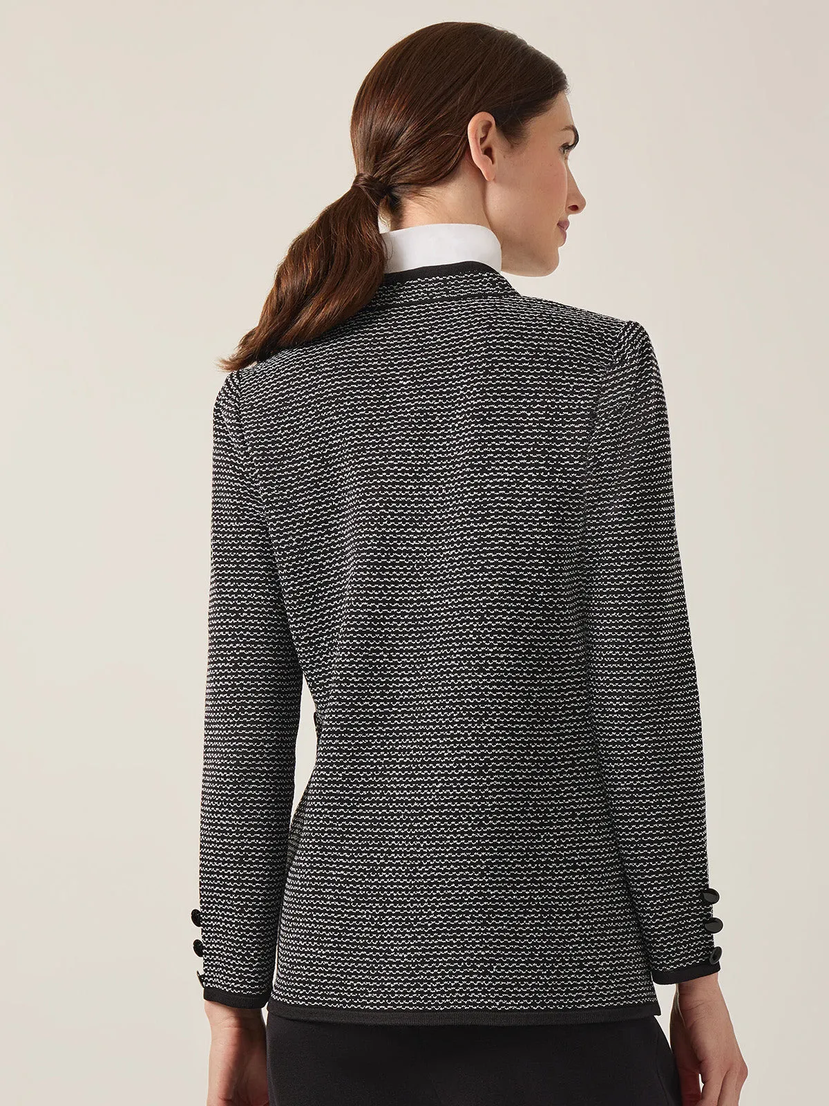 Open Neck Button Detail Blazer