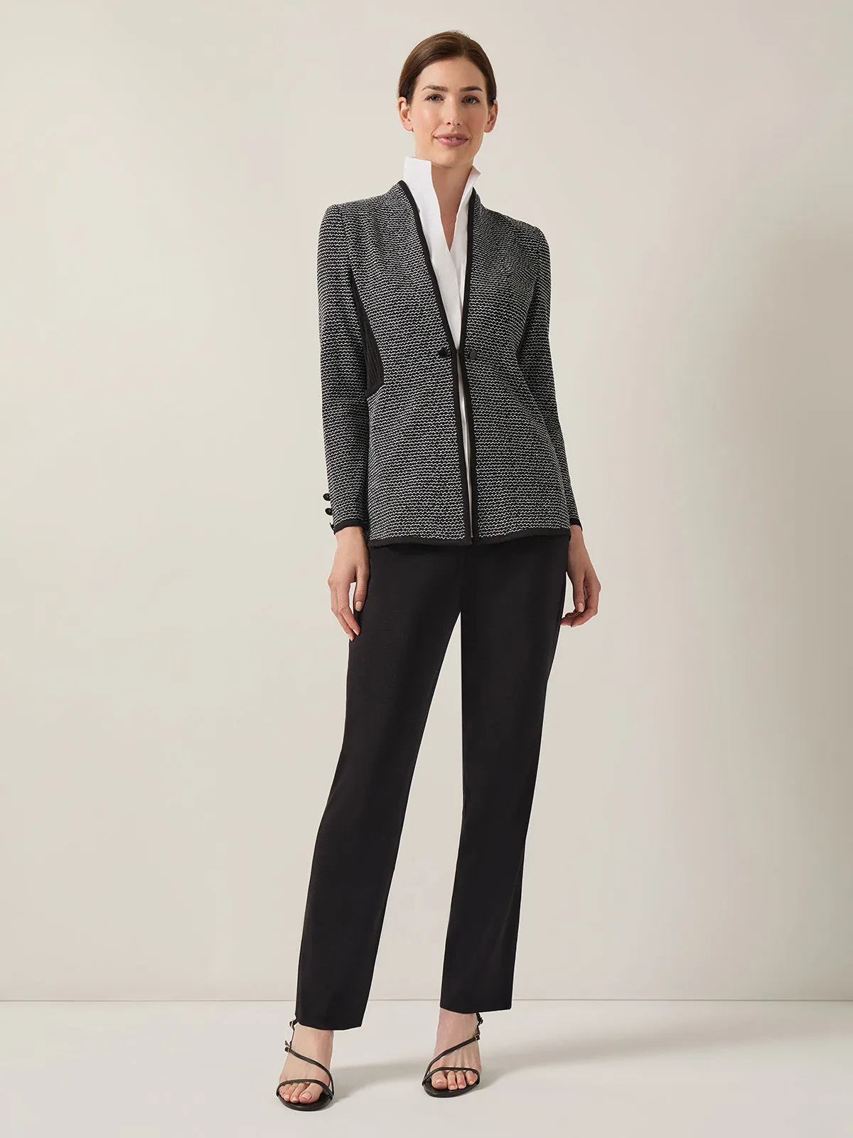 Open Neck Button Detail Blazer