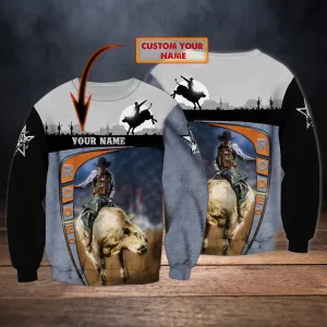 Personalized Name Bull Riding Rodeo Sweatshirt, Christmas Gift for Bull Riding Lovers