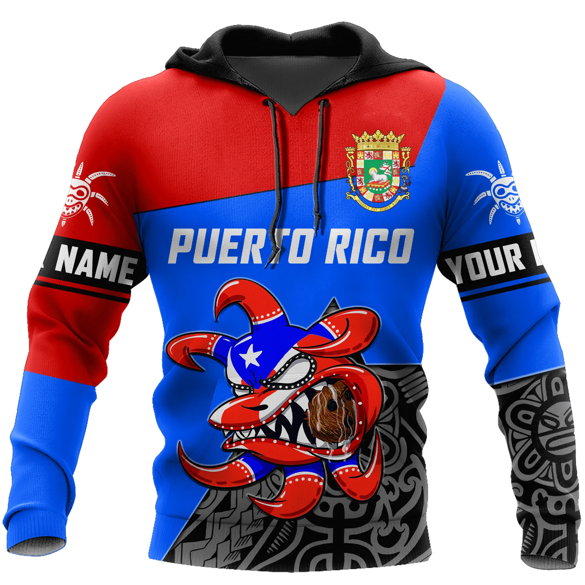 Personalized Puerto Rico Flag Logo 3D All Over Printed Hoodie Shirt, Heartbeat Hoodie for Puerto Rican