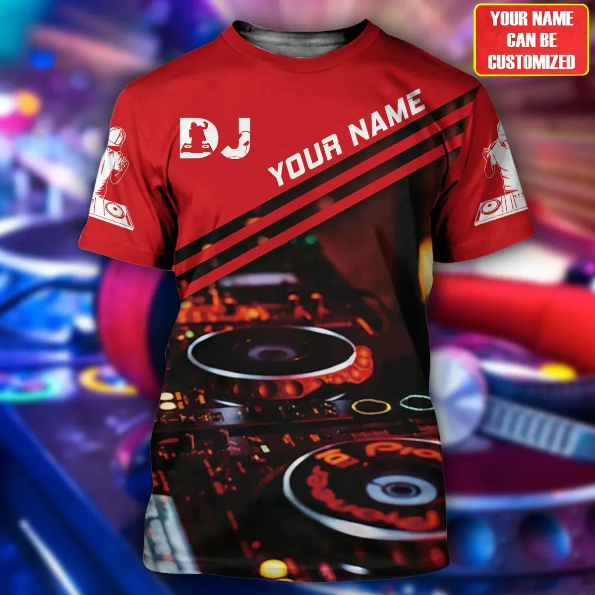 Personalized Red DJ Premium Hoodie For Men Women, DJ 3D Full Print Sweat Shirt, DJ Clothing