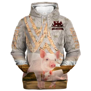 Pig On A Stone Background Hoodie
