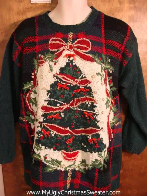 Plaid Best 80s Novelty Funny Christmas Sweater