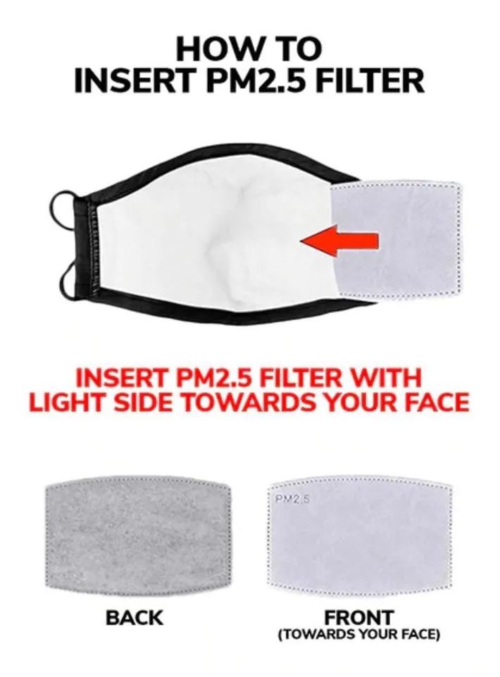 PM2.5 Activated Carbon 5 Layer Face Mask Replacement Filters (10 Pack) rts