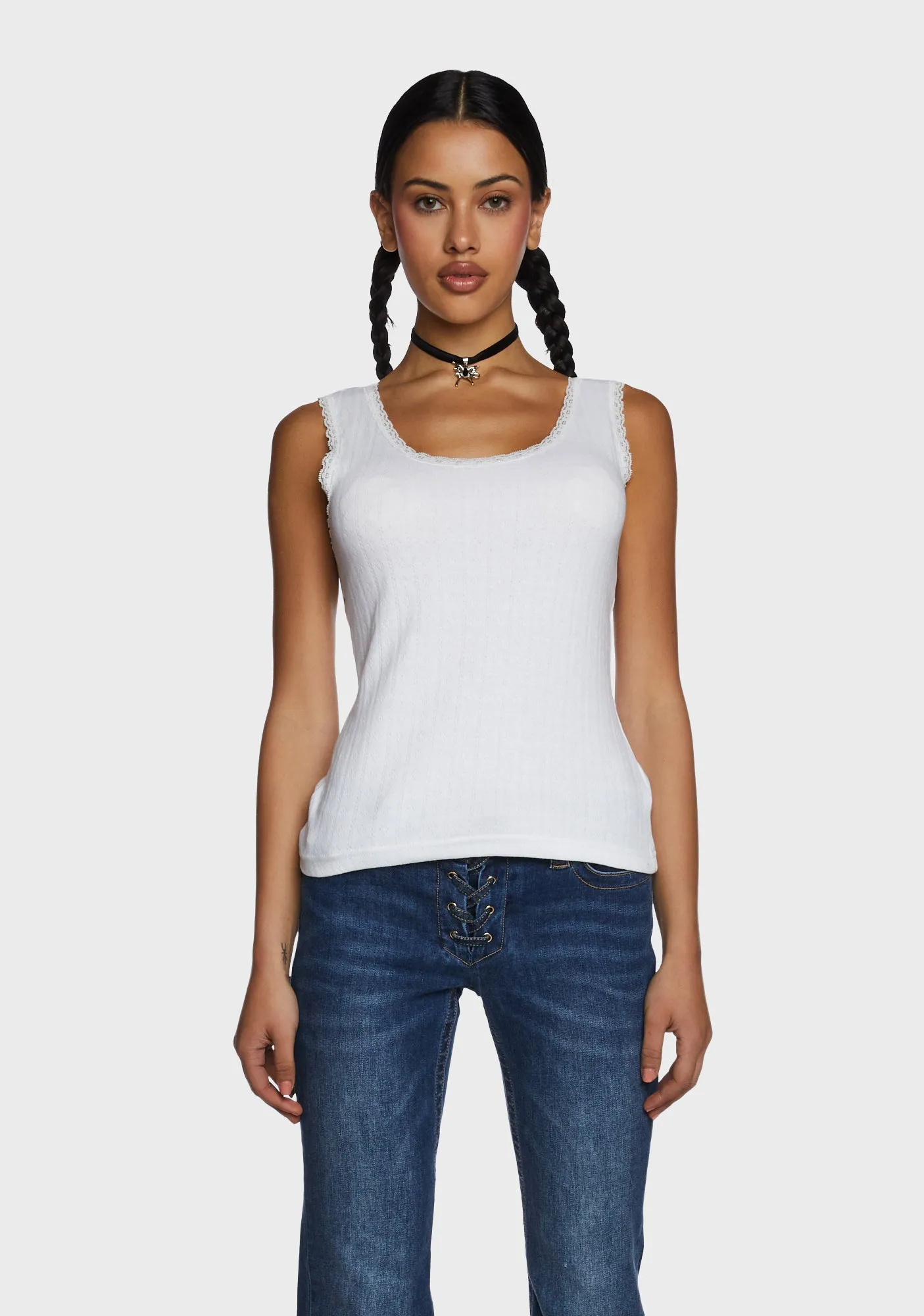 Pointelle Knit Top