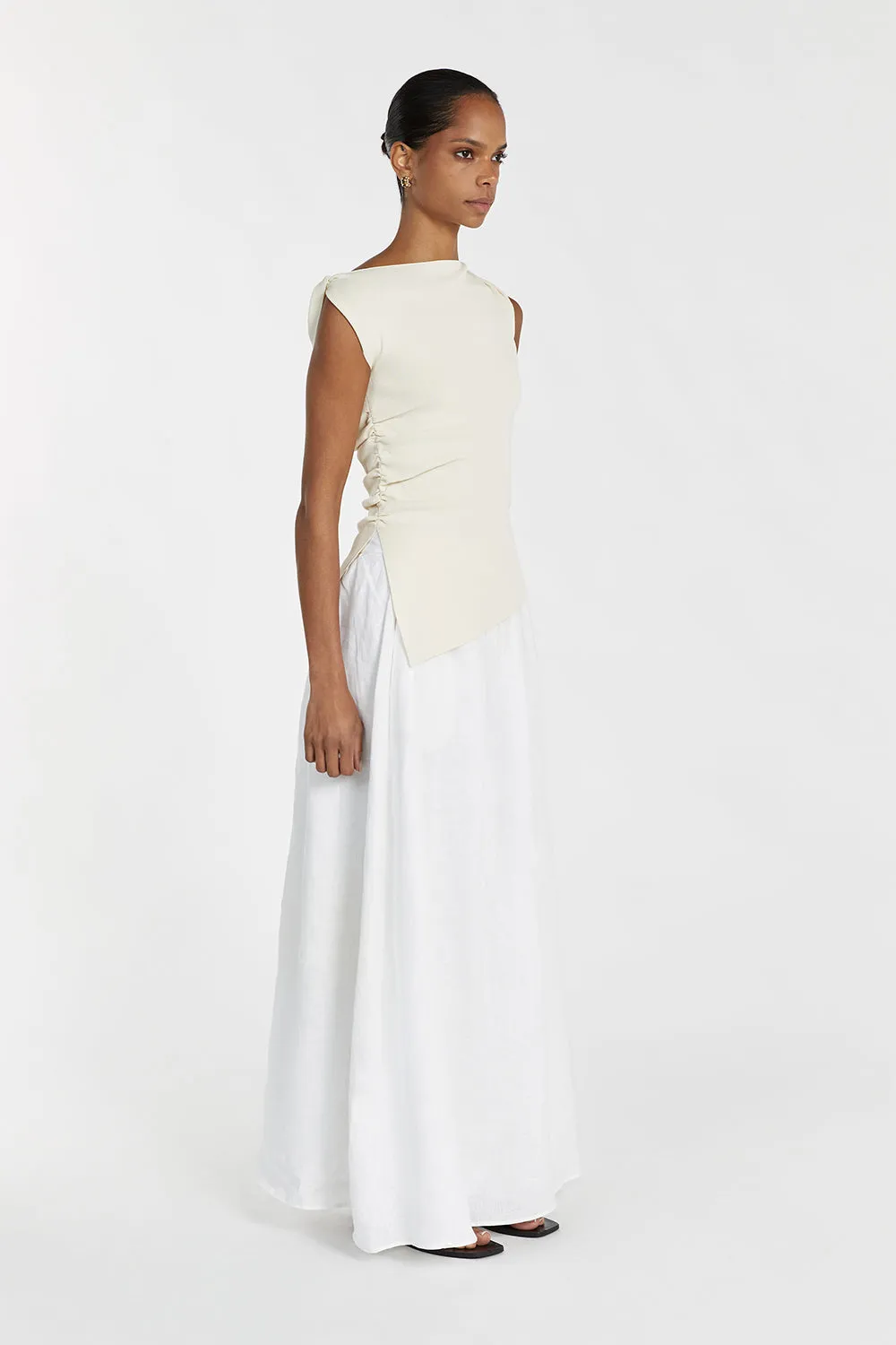 POPPY LEMON ASYM LONGLINE TOP