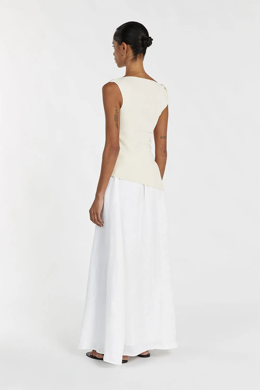 POPPY LEMON ASYM LONGLINE TOP