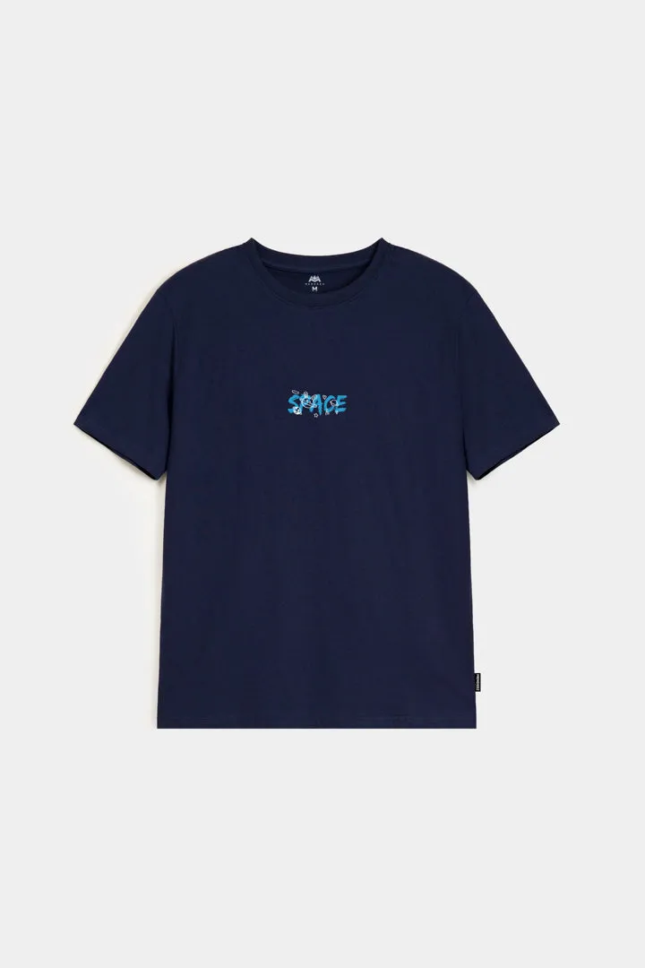 Printed Graphic Tee - Navy Blue