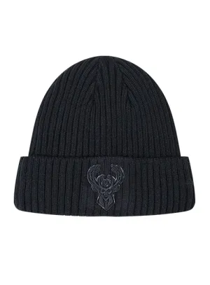 Pro Standard Triple Black Milwaukee Bucks Cuff Knit Hat