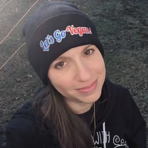 "Let's Go Vegan!" Cuffed Beanie Vegan Hat