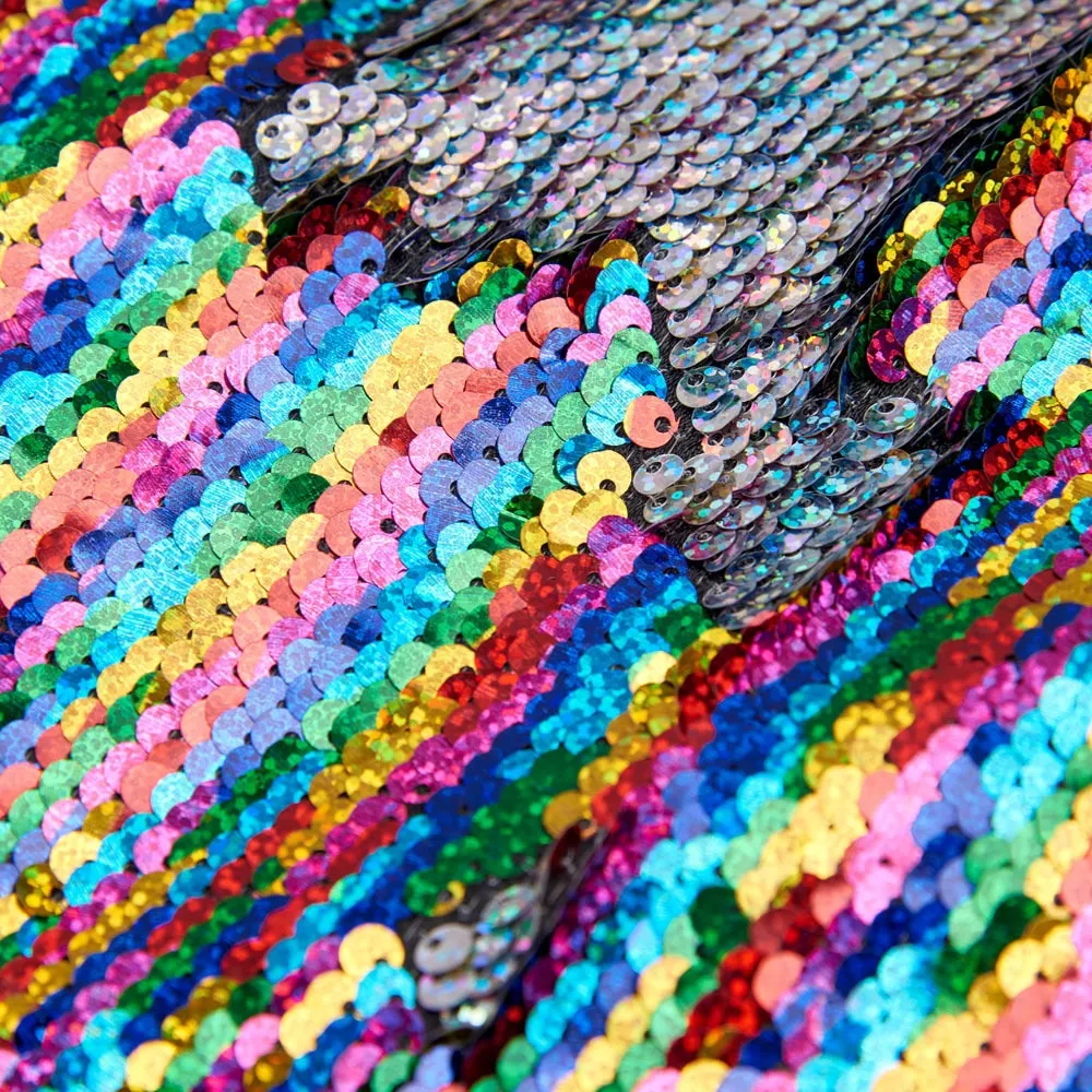 Rainbow Sequins Skull Lapel Stage Blazer