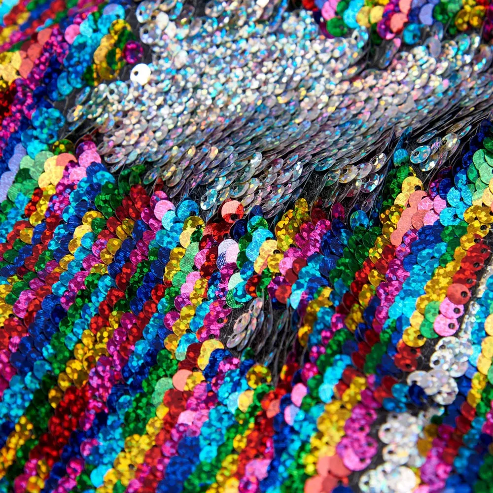 Rainbow Sequins Skull Lapel Stage Blazer