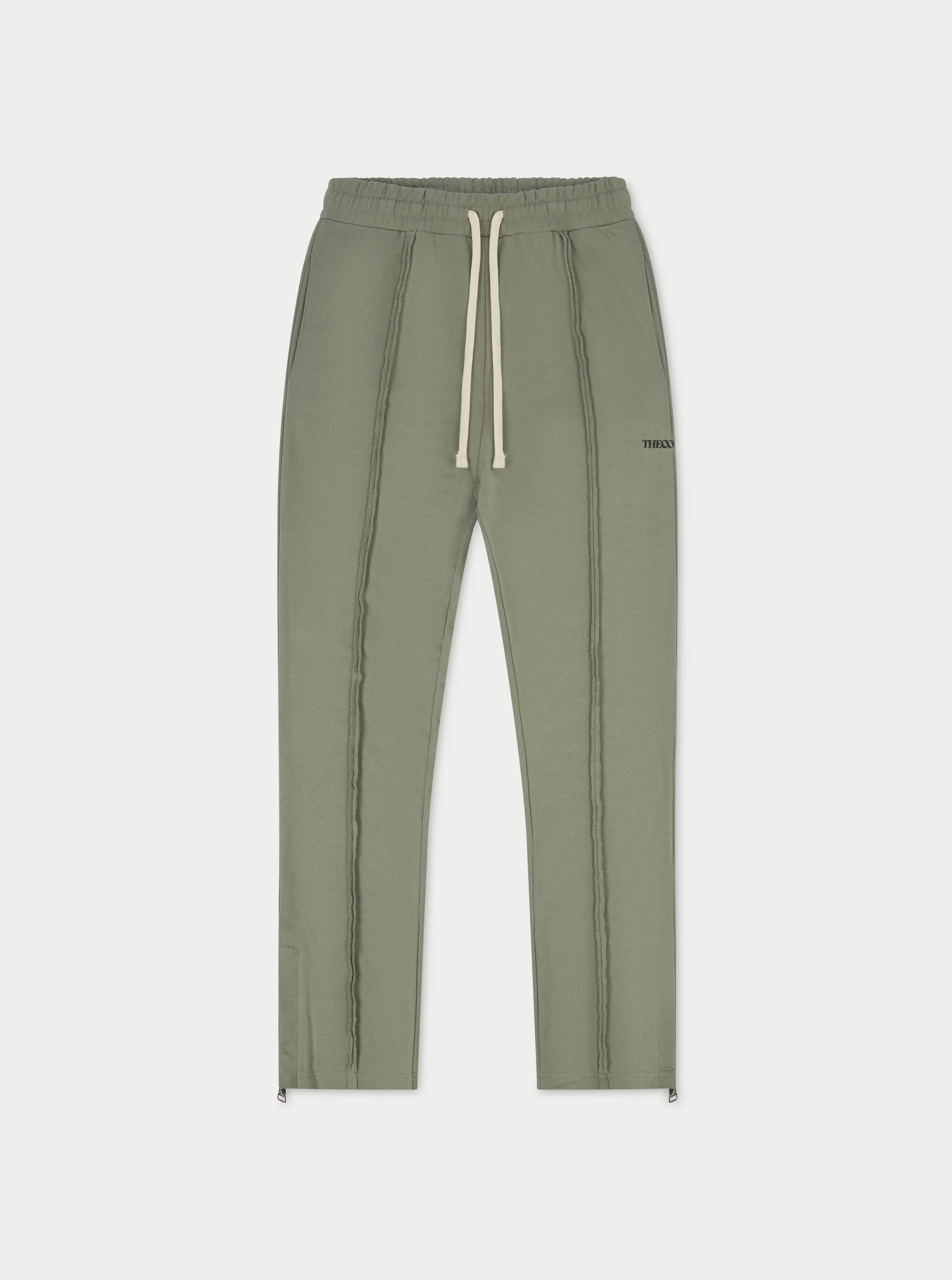 RAW SEAM STRAIGHT LEG JOGGERS - DARK SAGE
