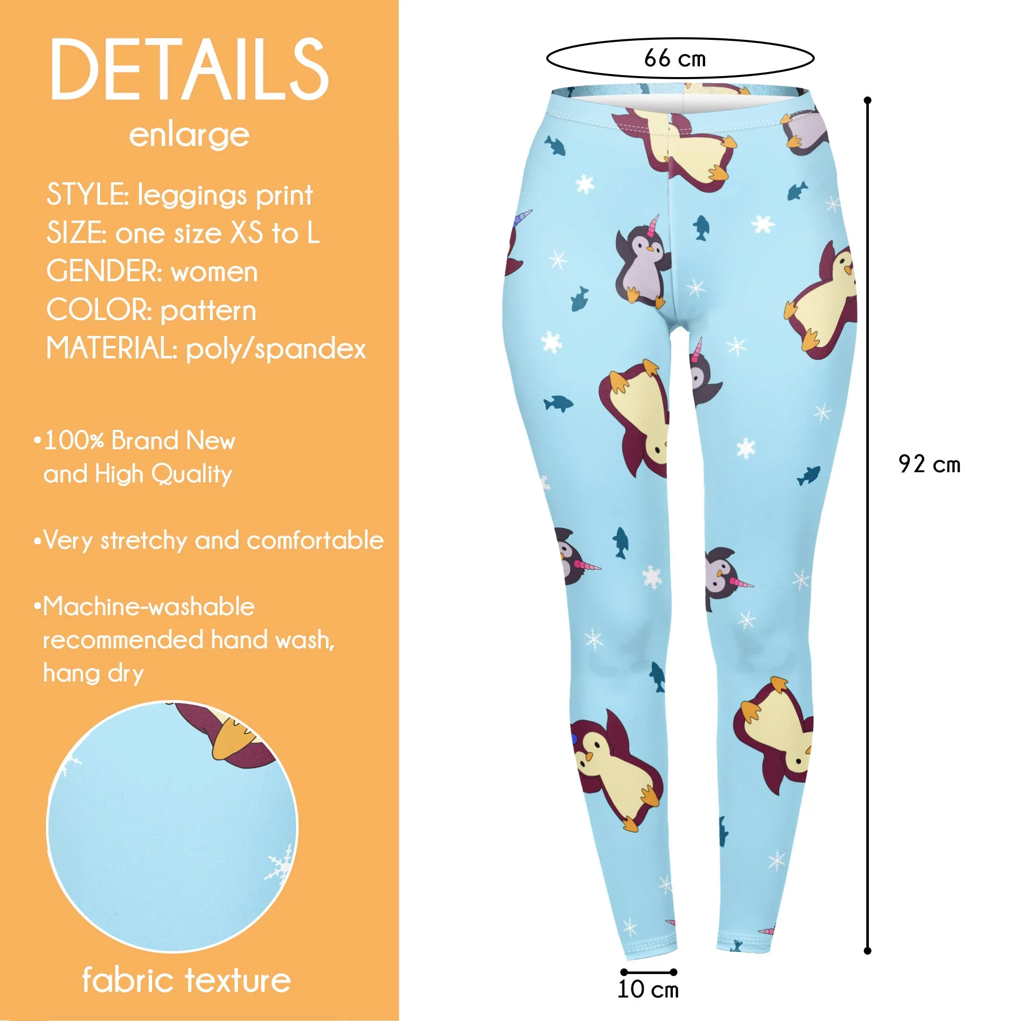 Regular Leggings (8-12 UK Size) - Pingucorn