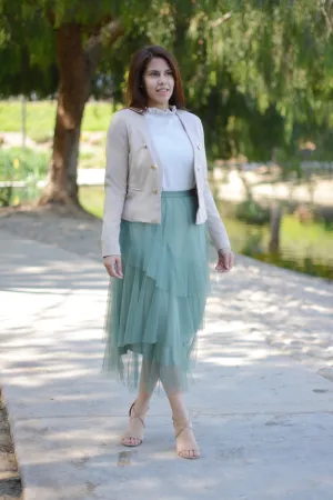 Rosé Double Breasted Tan Blazer