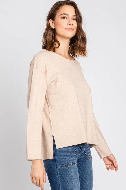 ROUND NECK PULLOVER SWEATER (OATMEAL)
