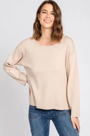 ROUND NECK PULLOVER SWEATER (OATMEAL)