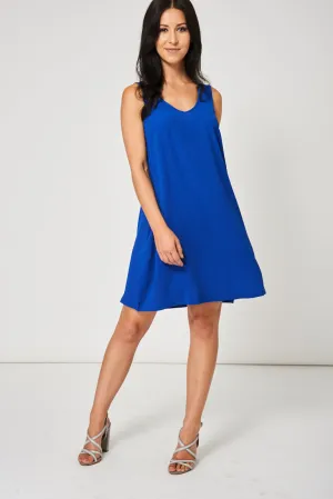 Royal Blue Dress With Side Pockets