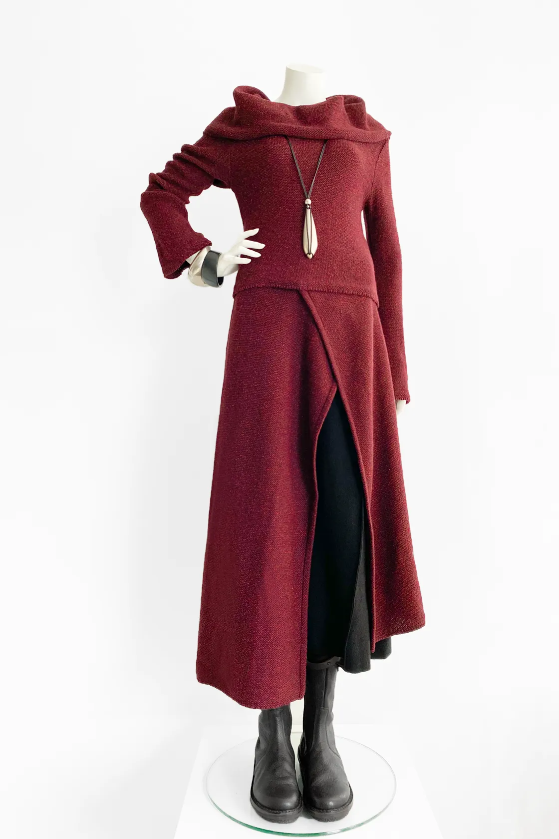 Short Cowl Top in Red Aspen