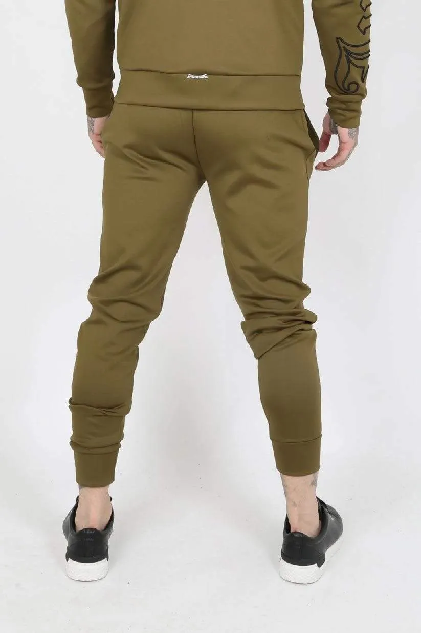 Slide Embroidery Scuba Men's Joggers - Khaki
