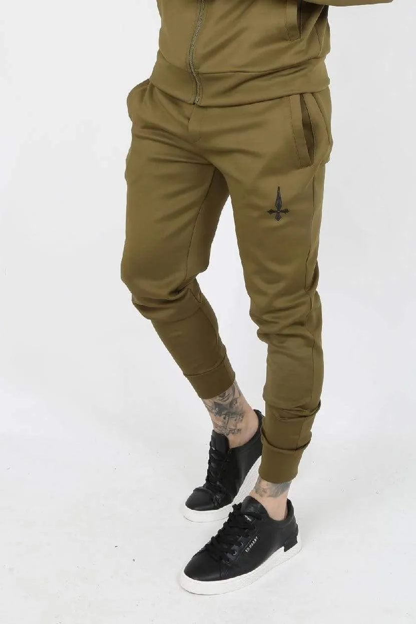 Slide Embroidery Scuba Men's Joggers - Khaki