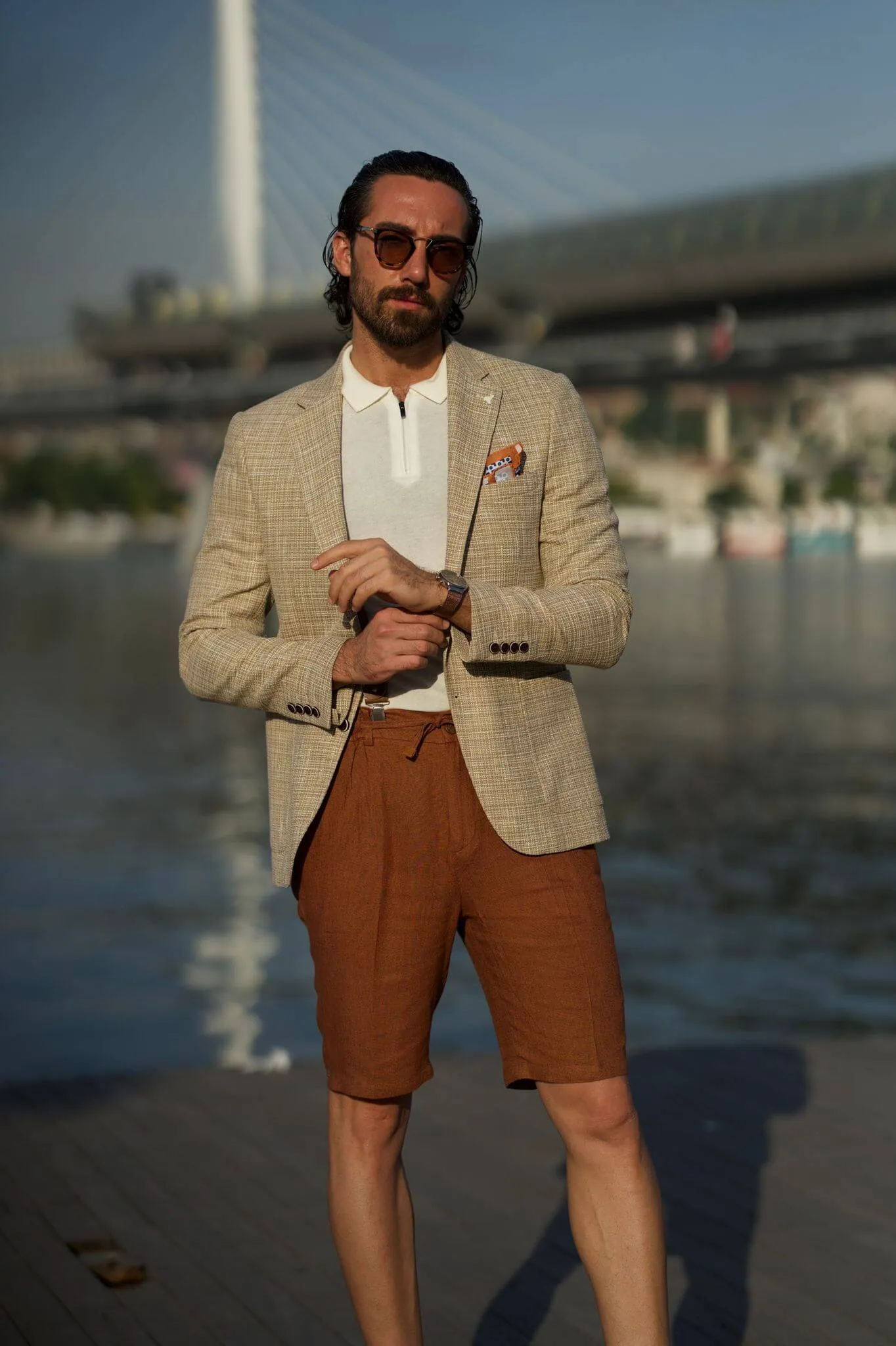 Slim Fit Beige Jacket