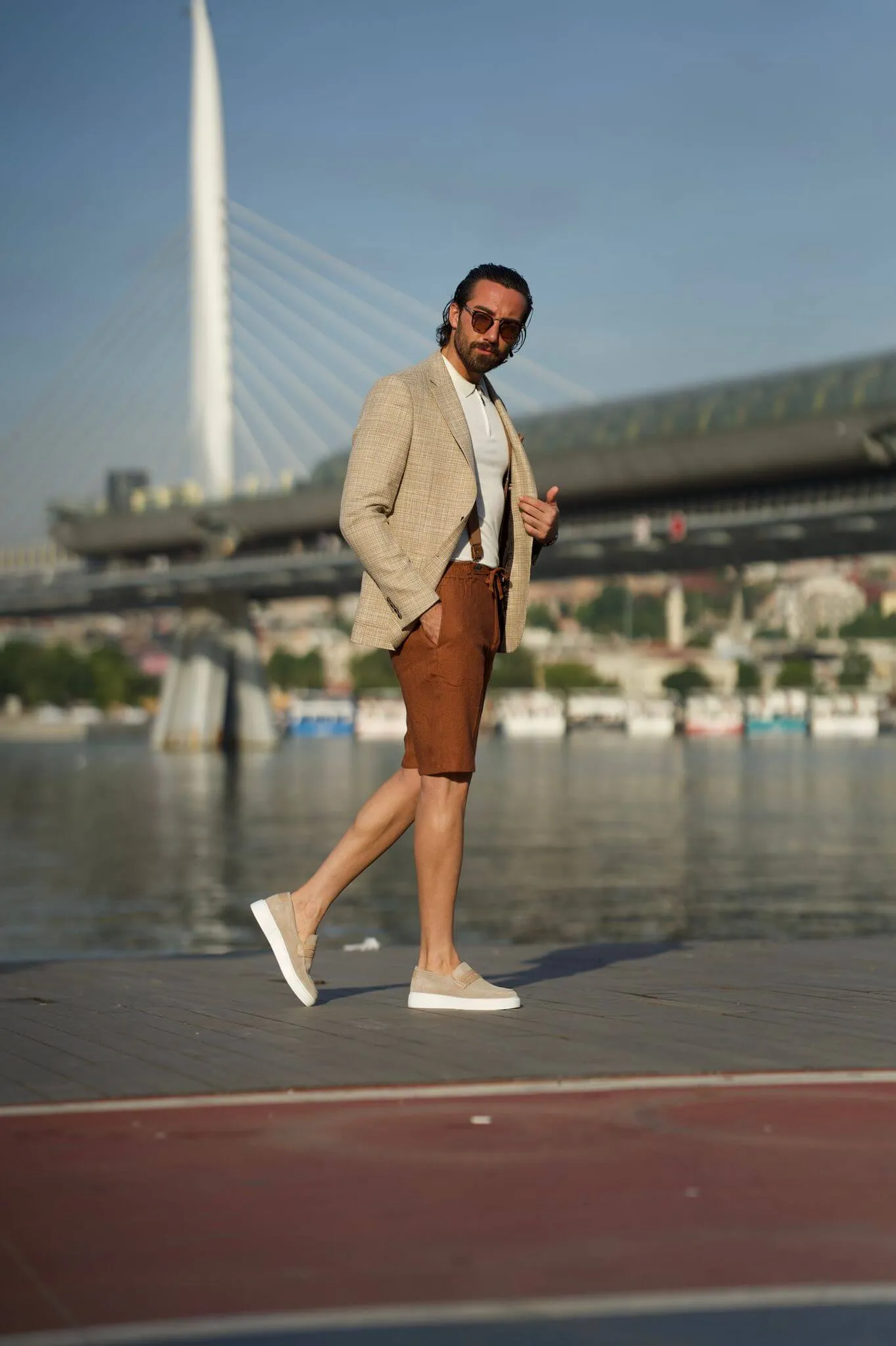 Slim Fit Beige Jacket