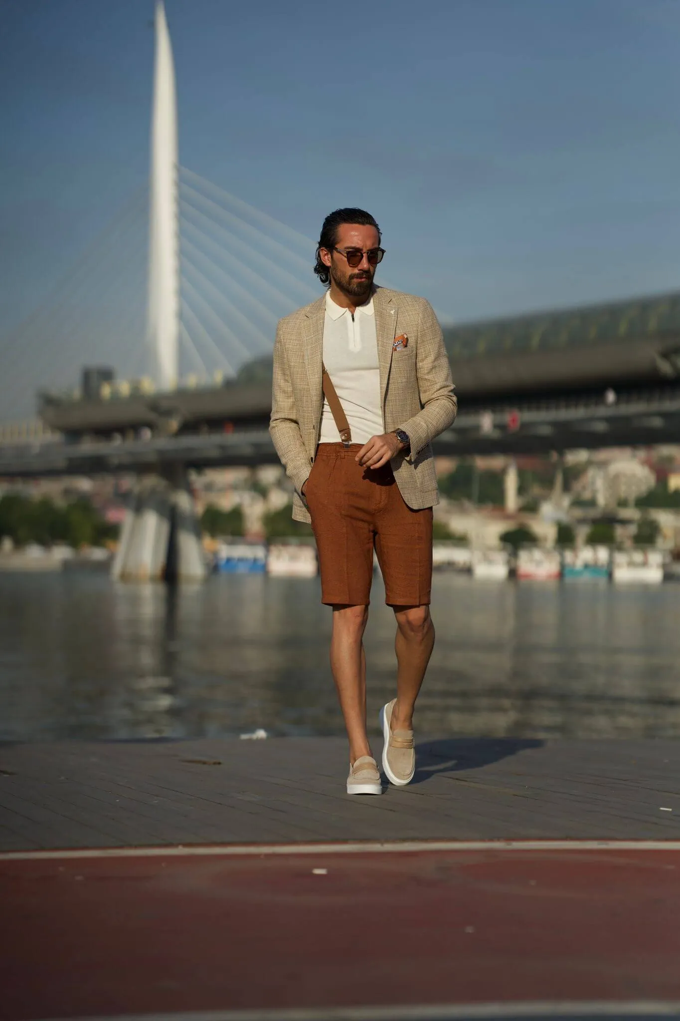 Slim Fit Beige Jacket