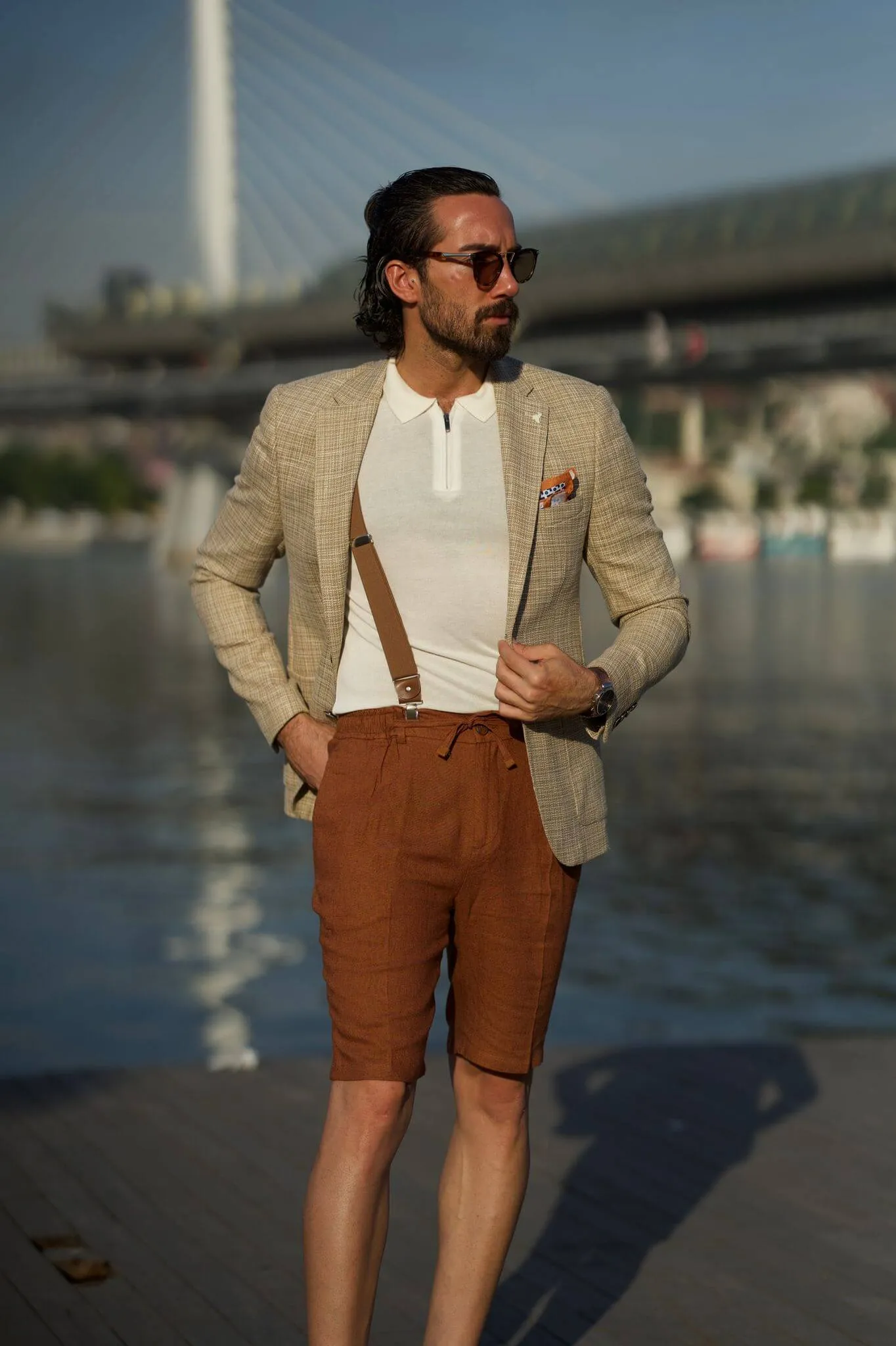 Slim Fit Beige Jacket