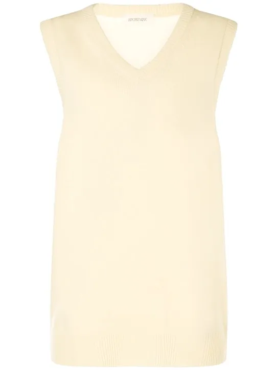 Sportmax   Gimmy wool &amp; cashmere knit v-neck top 
