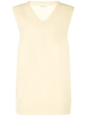 Sportmax   Gimmy wool &amp; cashmere knit v-neck top 