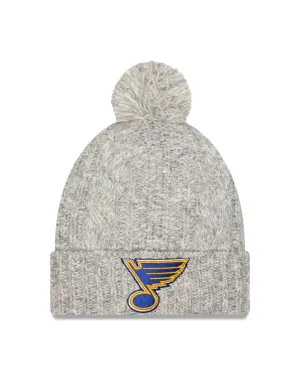 ST. LOUIS BLUES NEW ERA LADIES NOTE SHIMMER POM KNIT - SILVER