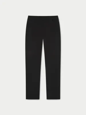 STRAIGHT LEG EMBROIDERED EMBLEM JOGGERS - BLACK