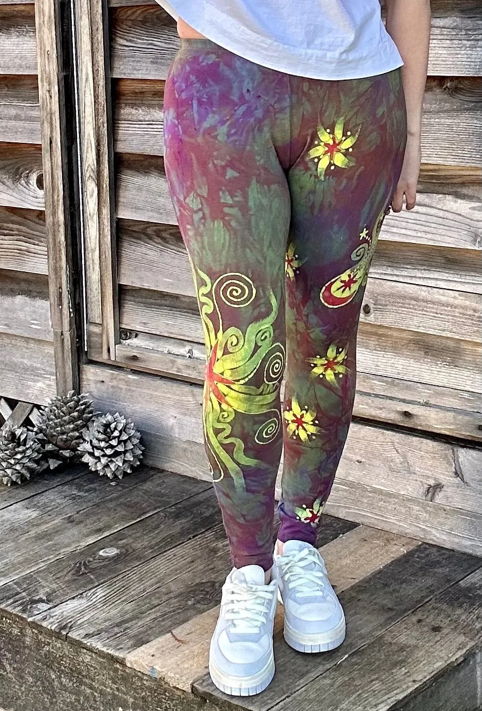 Sunrise Sunset Moon and Stars Batik Leggings