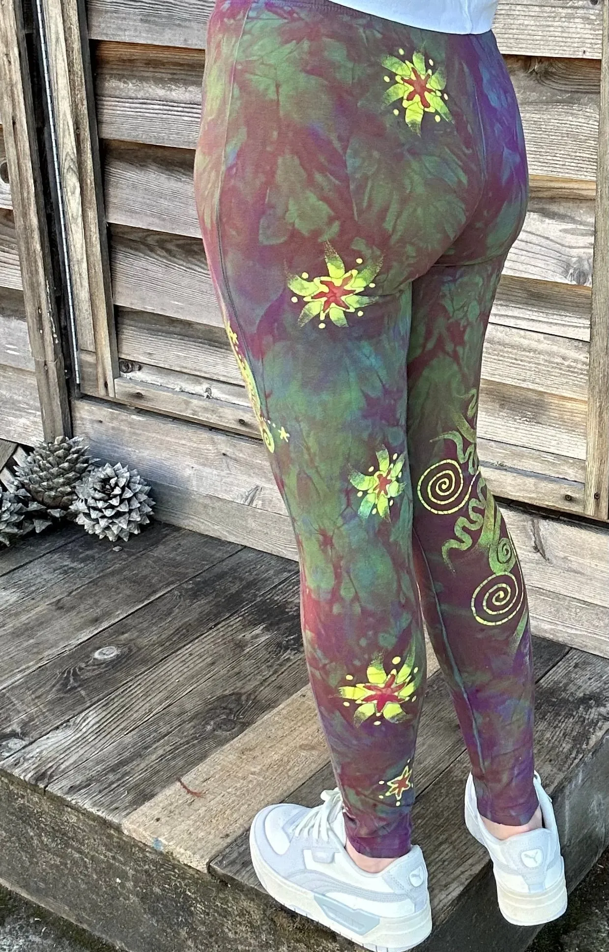 Sunrise Sunset Moon and Stars Batik Leggings