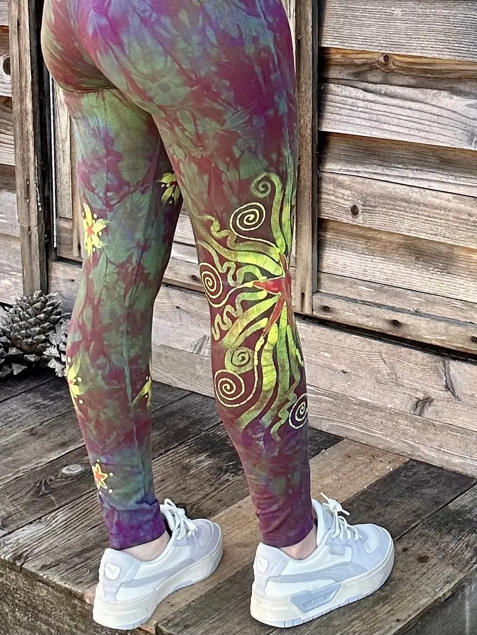 Sunrise Sunset Moon and Stars Batik Leggings