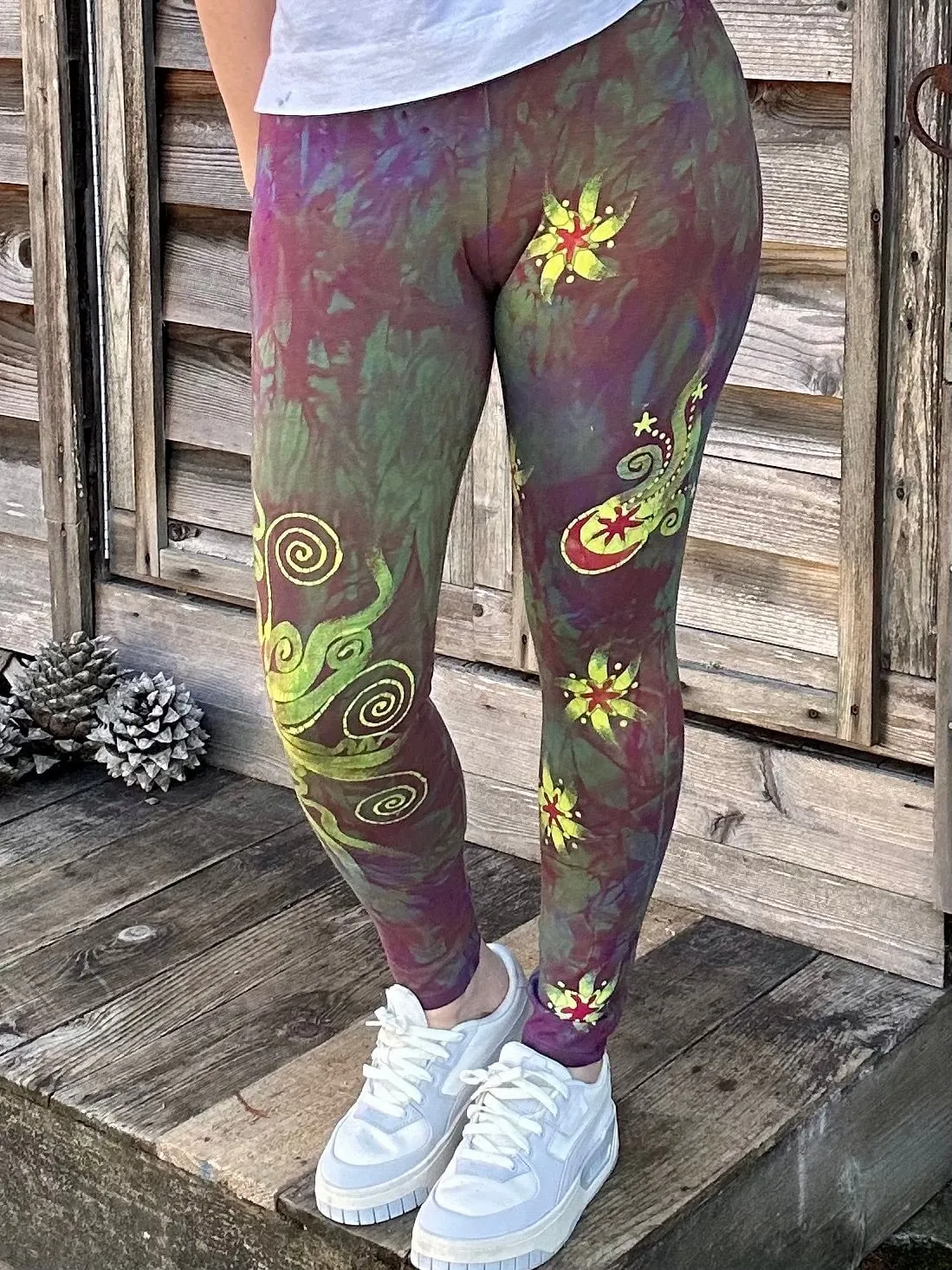 Sunrise Sunset Moon and Stars Batik Leggings