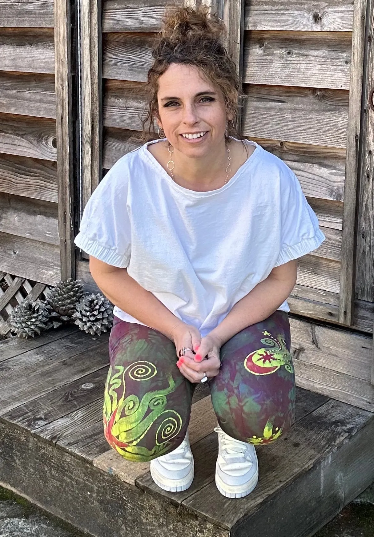 Sunrise Sunset Moon and Stars Batik Leggings
