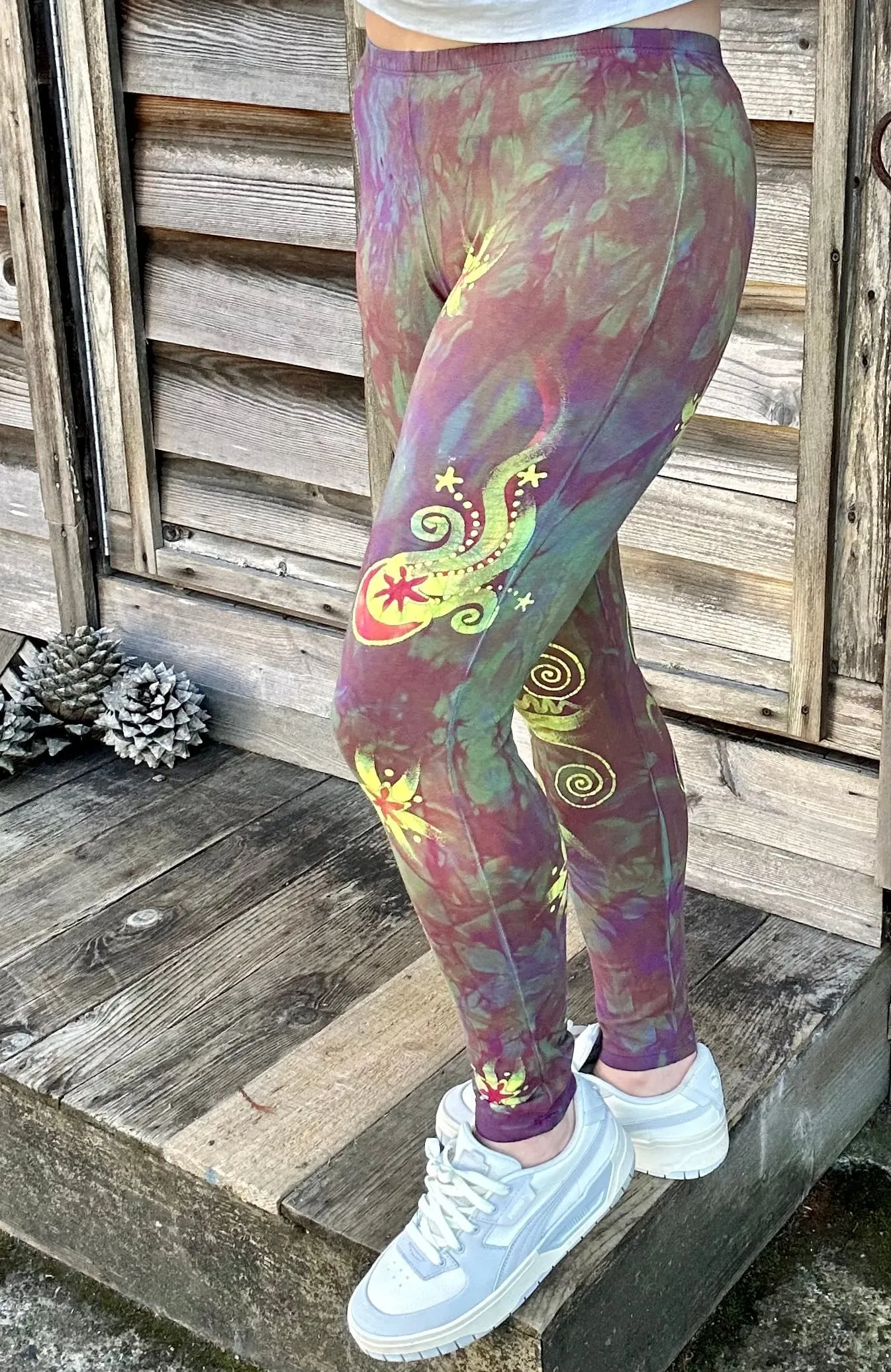 Sunrise Sunset Moon and Stars Batik Leggings