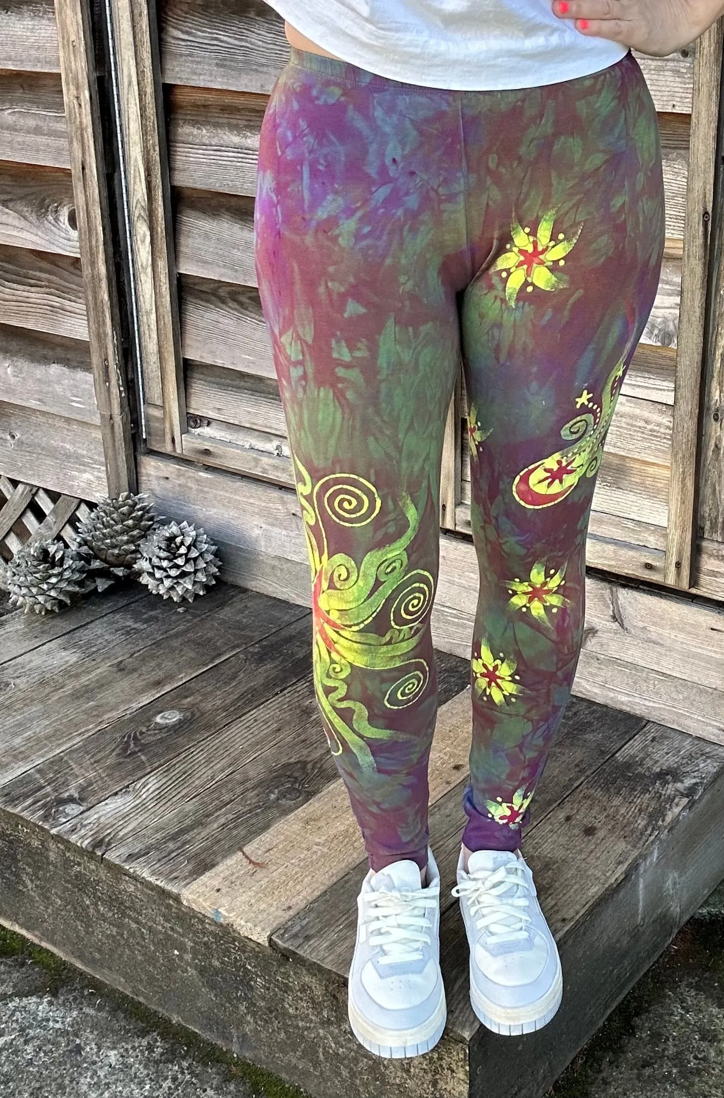 Sunrise Sunset Moon and Stars Batik Leggings