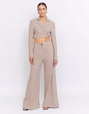THE BAXTER CROPPED BLAZER | BISCUIT