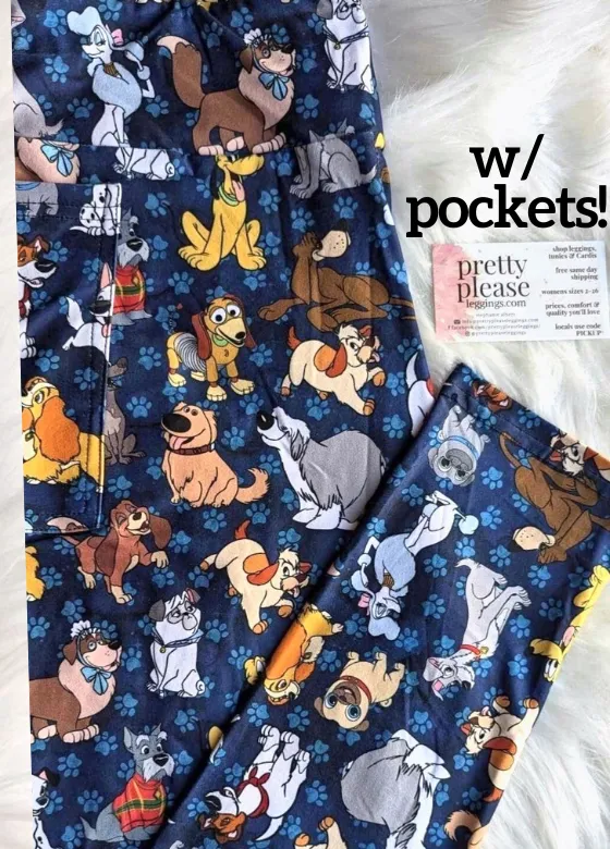 The Disney Dogs Super SOFT Leggings Pluto Slinky Max Magic Kingdom Princess rts