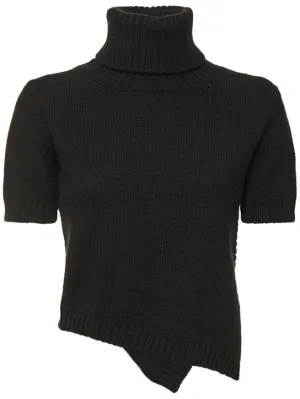 The Row   Dria asymmetric cashmere blend knit top 