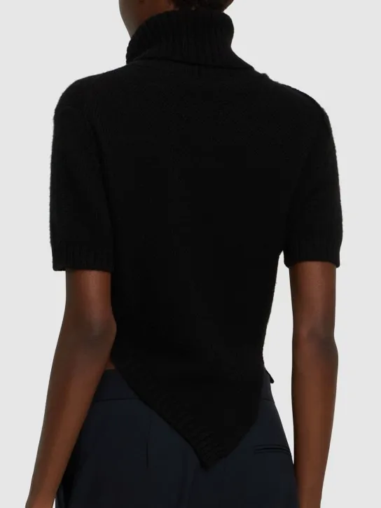 The Row   Dria asymmetric cashmere blend knit top 